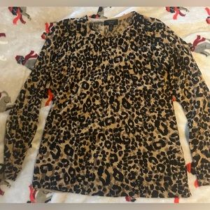 Charter club 100% cashmere cheetah print long sleeve